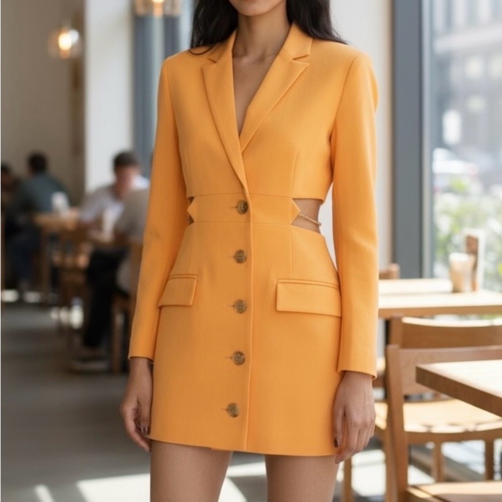 Maje Orange Blazer Dress